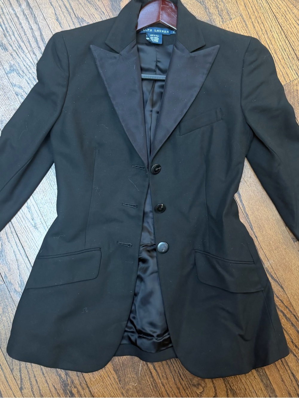 Ralph Lauren Black Satin-Lapel Blazer